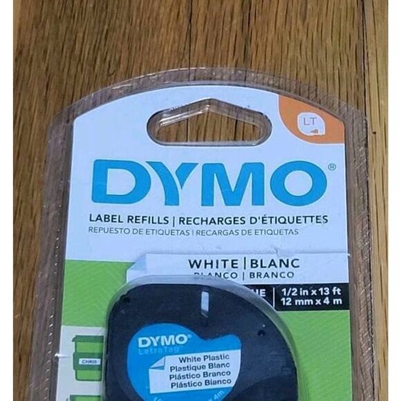 Dymo 91331 Black Print on White Plastic Lable Marker Tape 156 L x 1/2 W in. - Picture 2 of 5